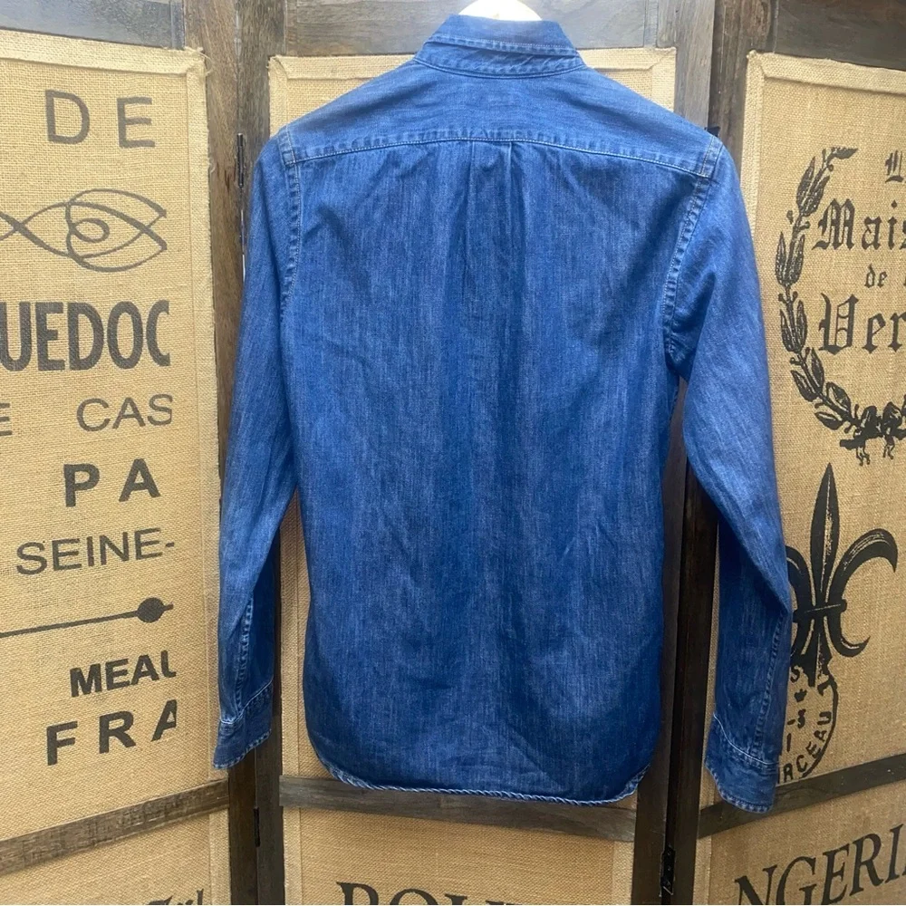 J. Crew Button Down Denim Shirt, XS, Slim